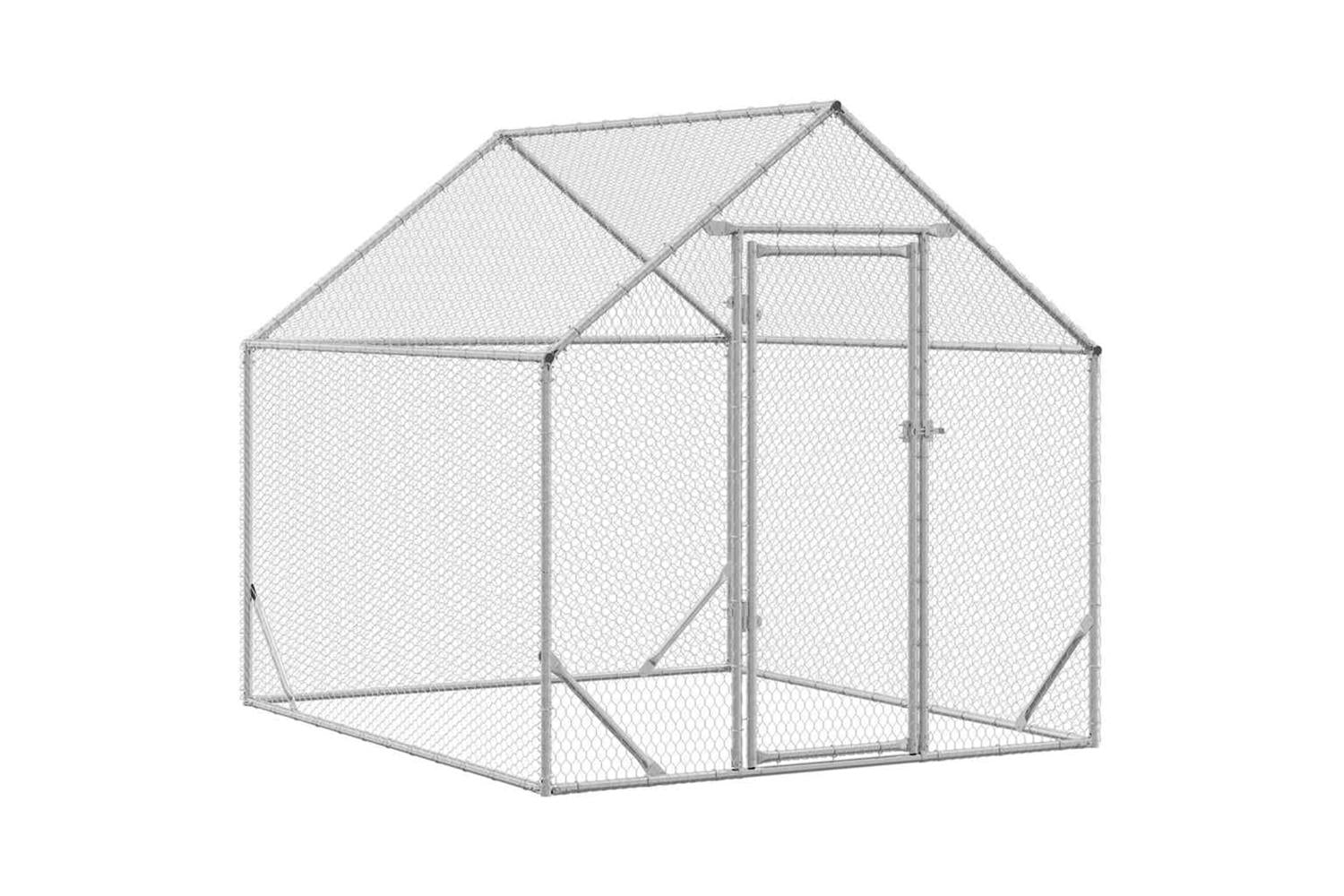 Vidaxl Chicken Cage Silver 200x170x177cm Galvanised Steel-2