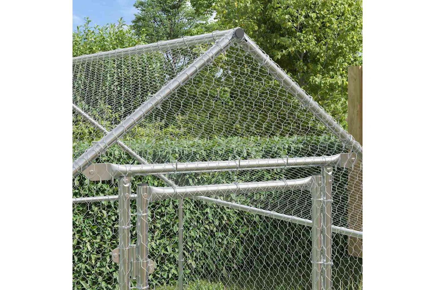 Vidaxl Chicken Cage Silver 200x170x177cm Galvanised Steel-3