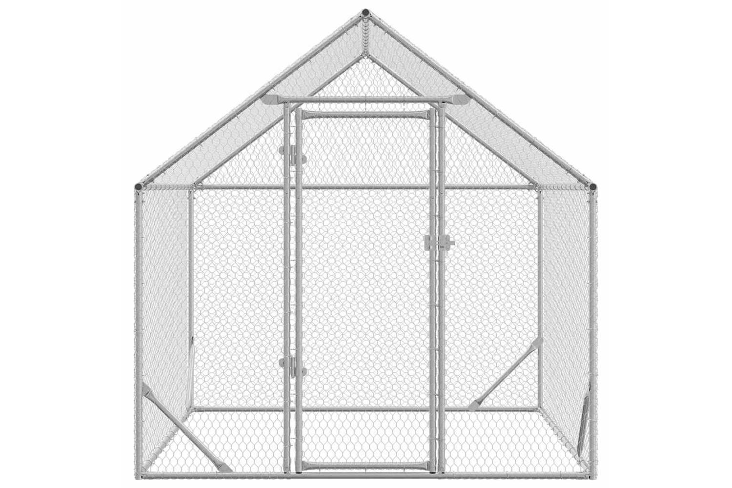 Vidaxl Chicken Cage Silver 200x170x177cm Galvanised Steel-4