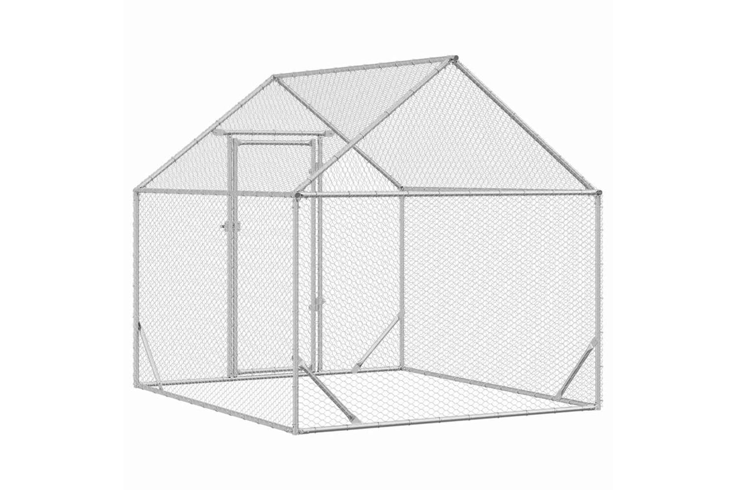 Vidaxl Chicken Cage Silver 200x170x177cm Galvanised Steel-6