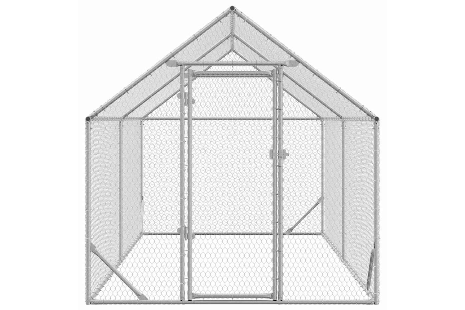 Vidaxl Chicken Cage Silver 400x170x177cm Galvanised Steel-4