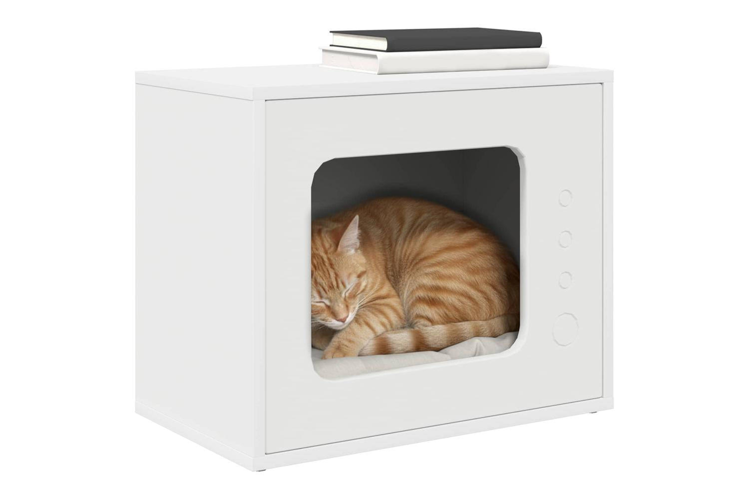 Vidaxl Cat House White 51 X 30 X 42 Cm Engineered Wood-3