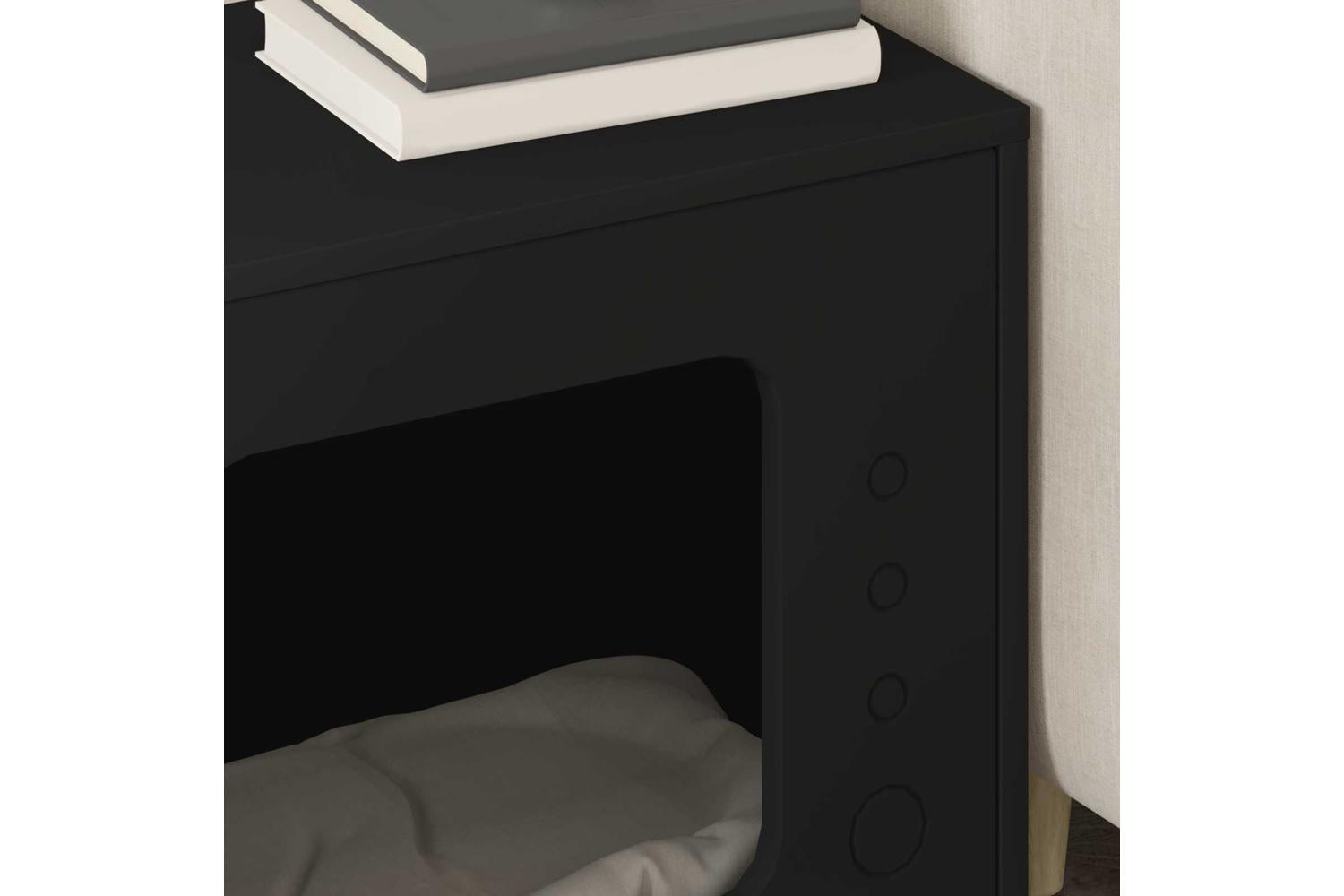 Vidaxl Cat House Black 51 X 30 X 42 Cm Engineered Wood-4