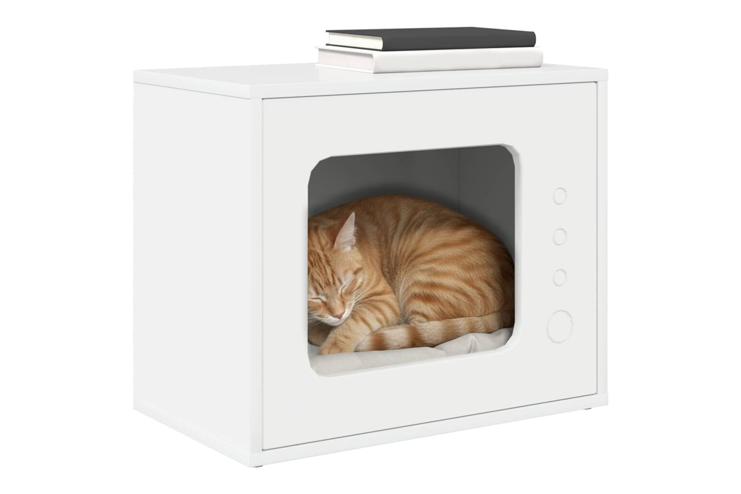 Vidaxl Cat House Gloss White 51 X 30 X 42 Cm Engineered Wood-3