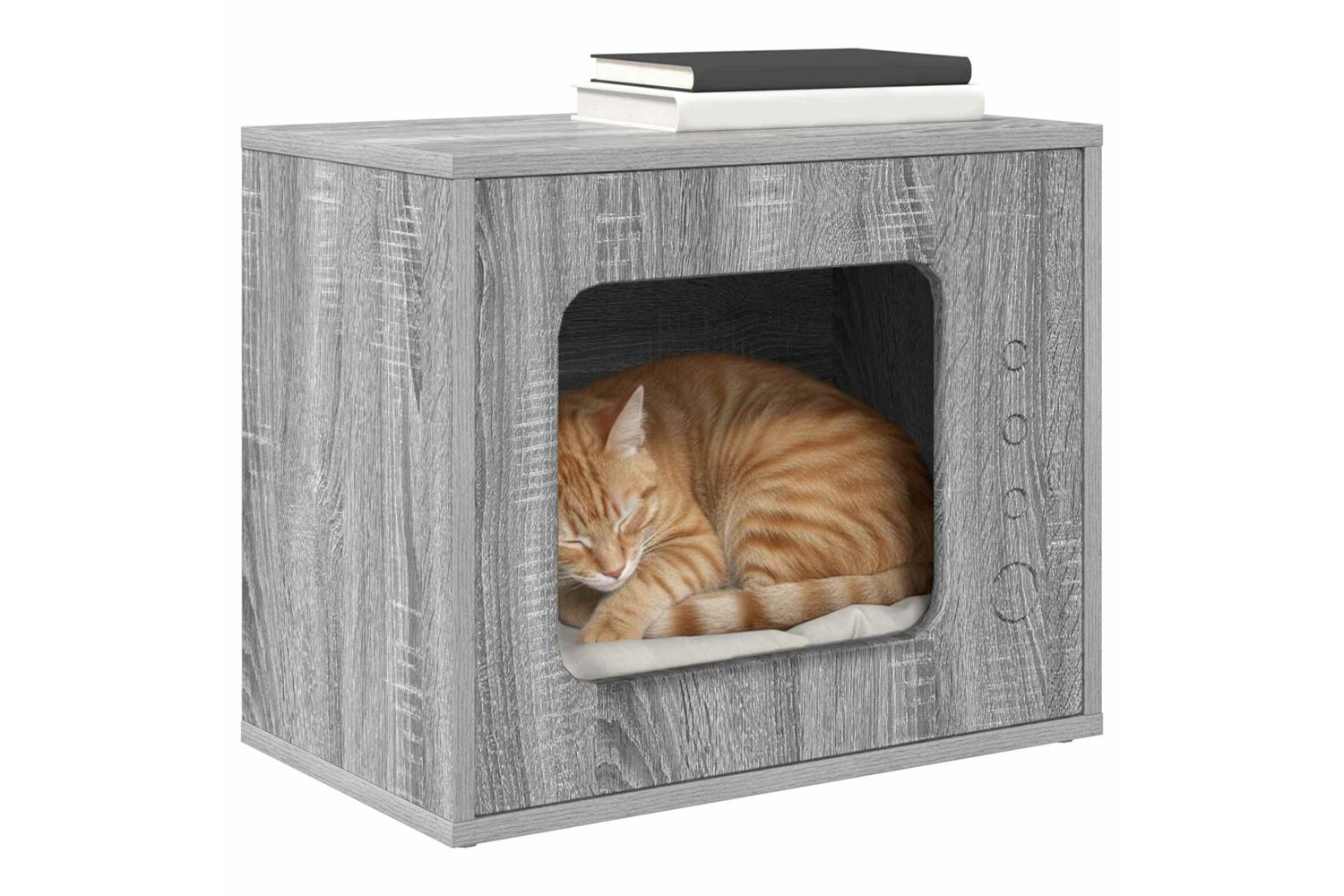 Vidaxl Cat House Grey Sonoma 51 X 30 X 42 Cm Engineered Wood-3