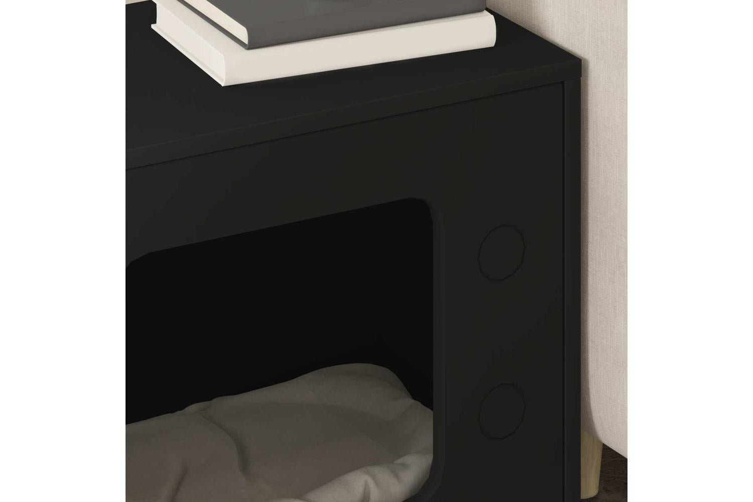 Vidaxl Cat House Black 51 X 30 X 52 Cm Engineered Wood-4