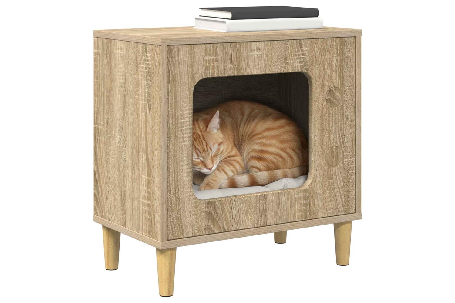 Vidaxl Cat House Sonoma 51 X 30 X 52 Cm Engineered Wood-3