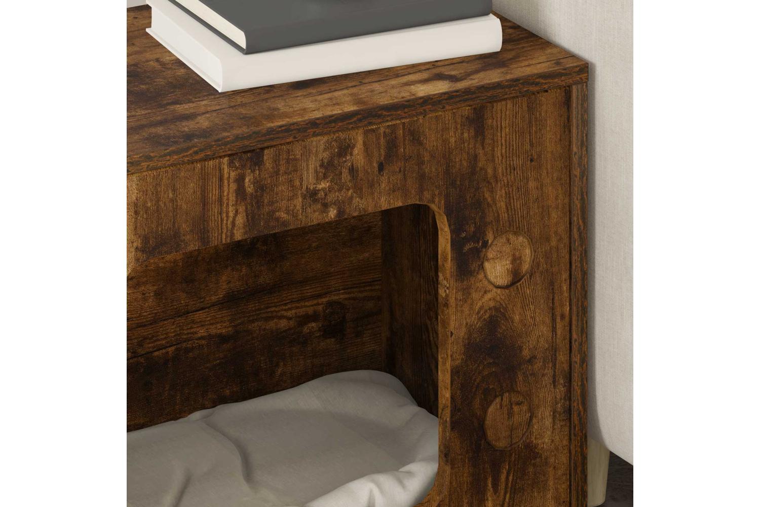 Vidaxl Cat House Smoked Oak 51 X 30 X 52 Cm Engineered Wood-4