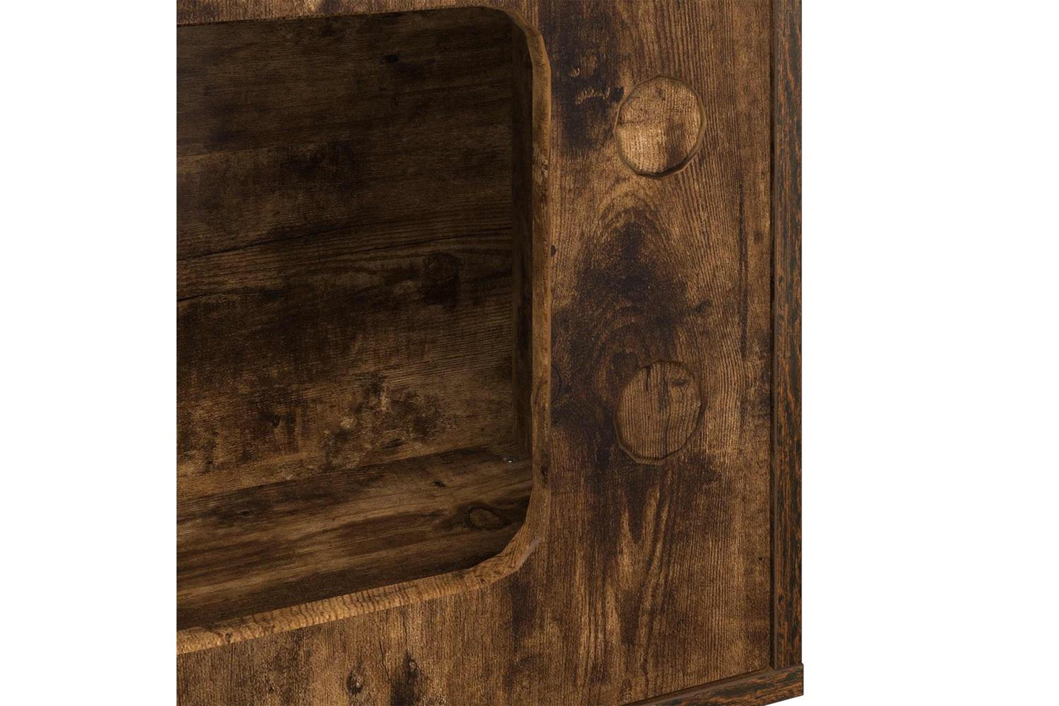 Vidaxl Cat House Smoked Oak 51 X 30 X 52 Cm Engineered Wood-8