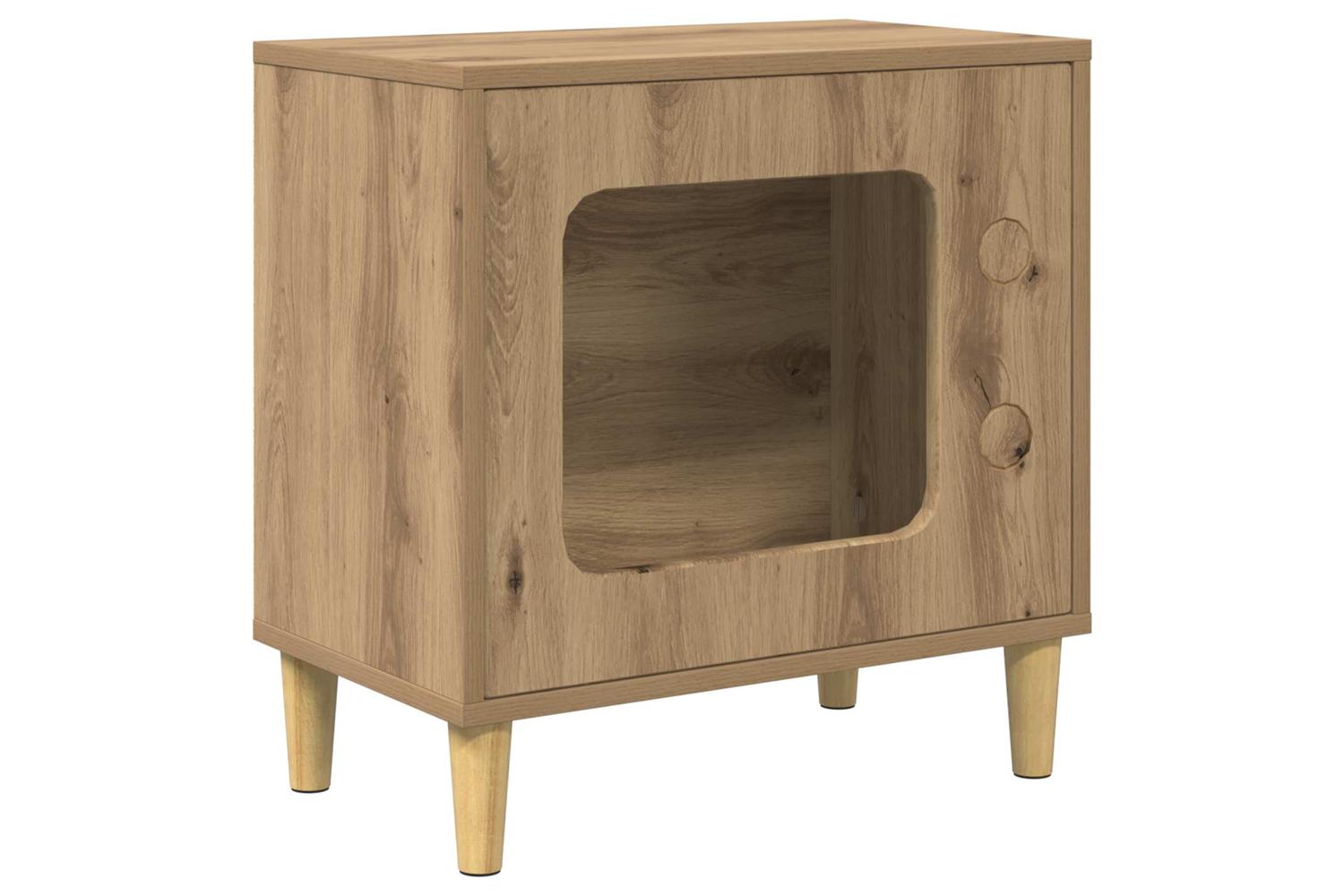 Vidaxl Cat House Artisian Oak 51 X 30 X 52 Cm Engineered Wood-2