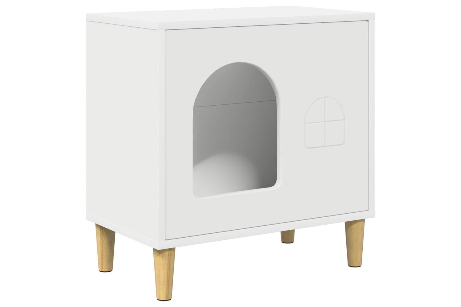 Vidaxl Cat House White 51 X 30 X 52 Cm Engineered Wood-2