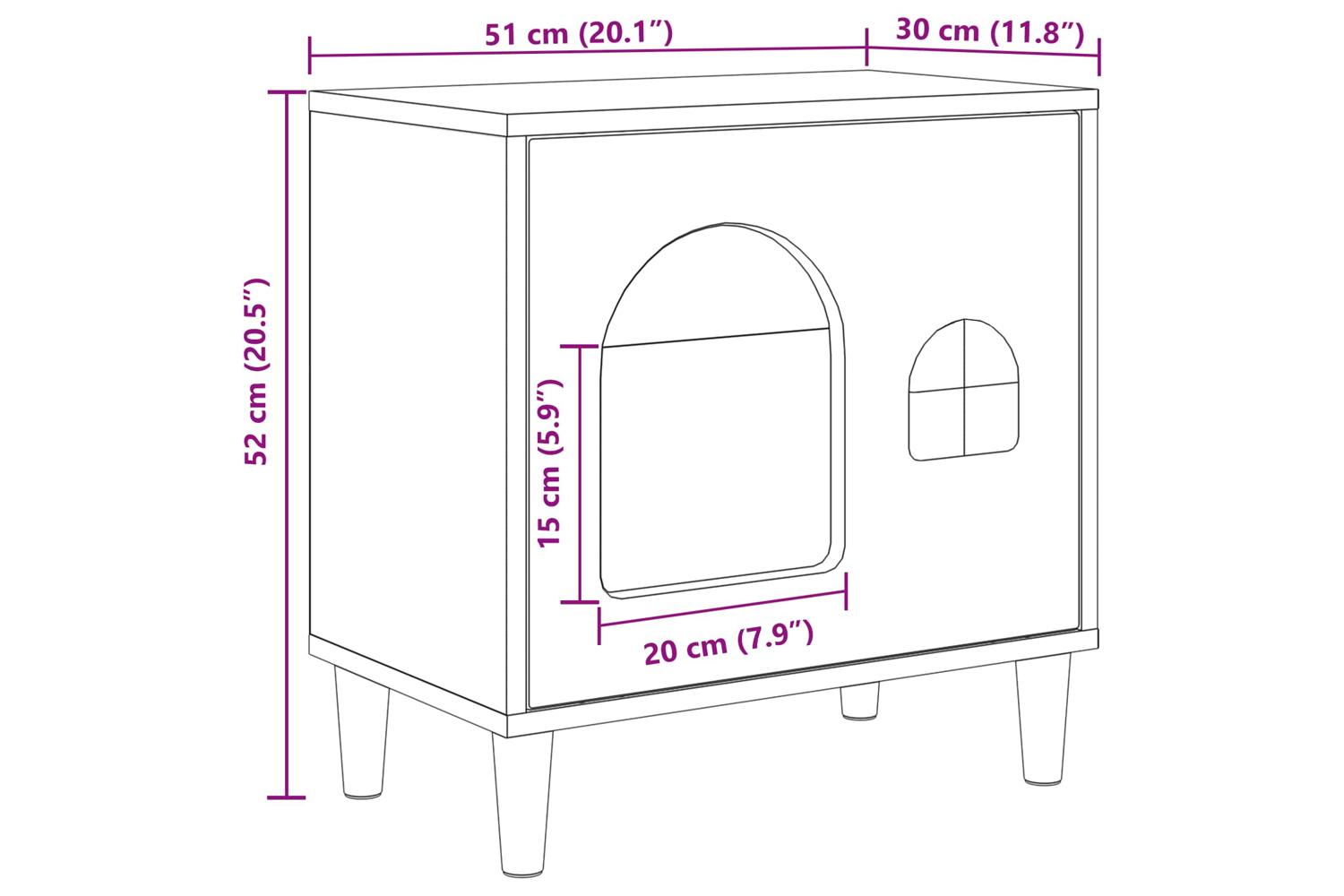 Vidaxl Cat House Concerte 51 X 30 X 52 Cm Engineered Wood-10
