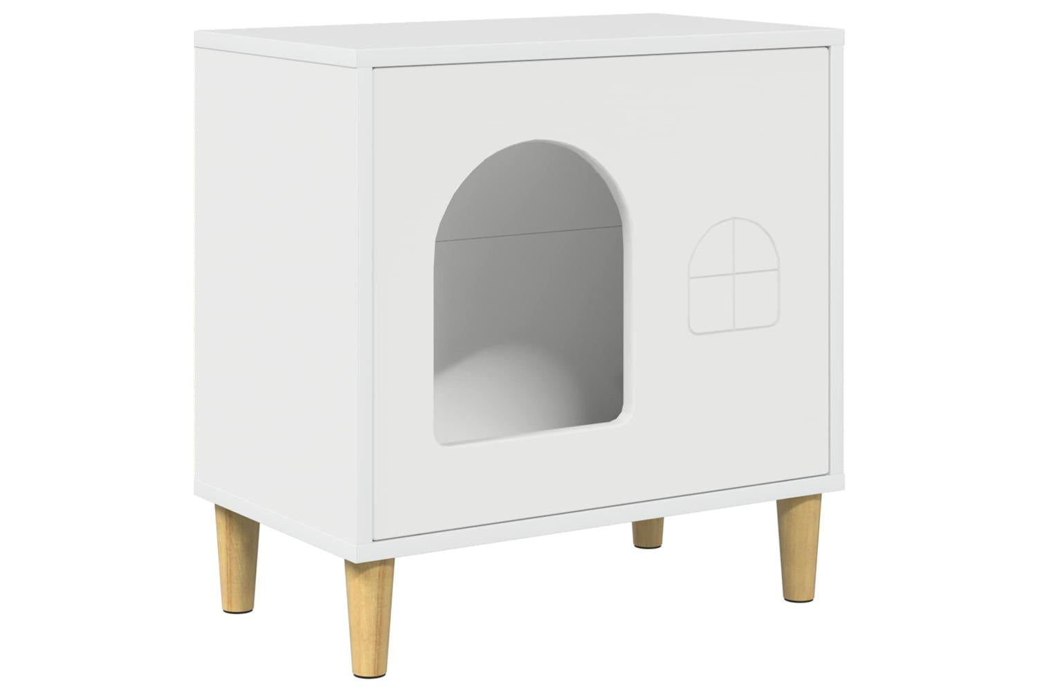 Vidaxl Cat House Gloss White 51 X 30 X 52 Cm Engineered Wood