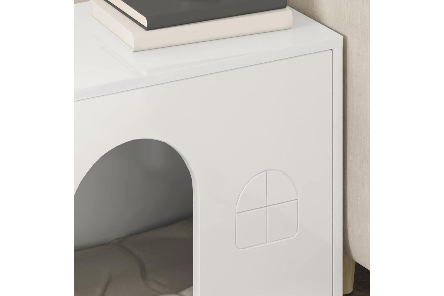 Vidaxl Cat House Gloss White 51 X 30 X 52 Cm Engineered Wood-4