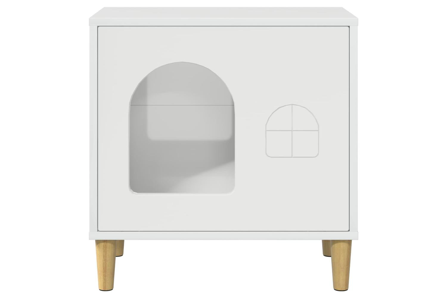 Vidaxl Cat House Gloss White 51 X 30 X 52 Cm Engineered Wood-5