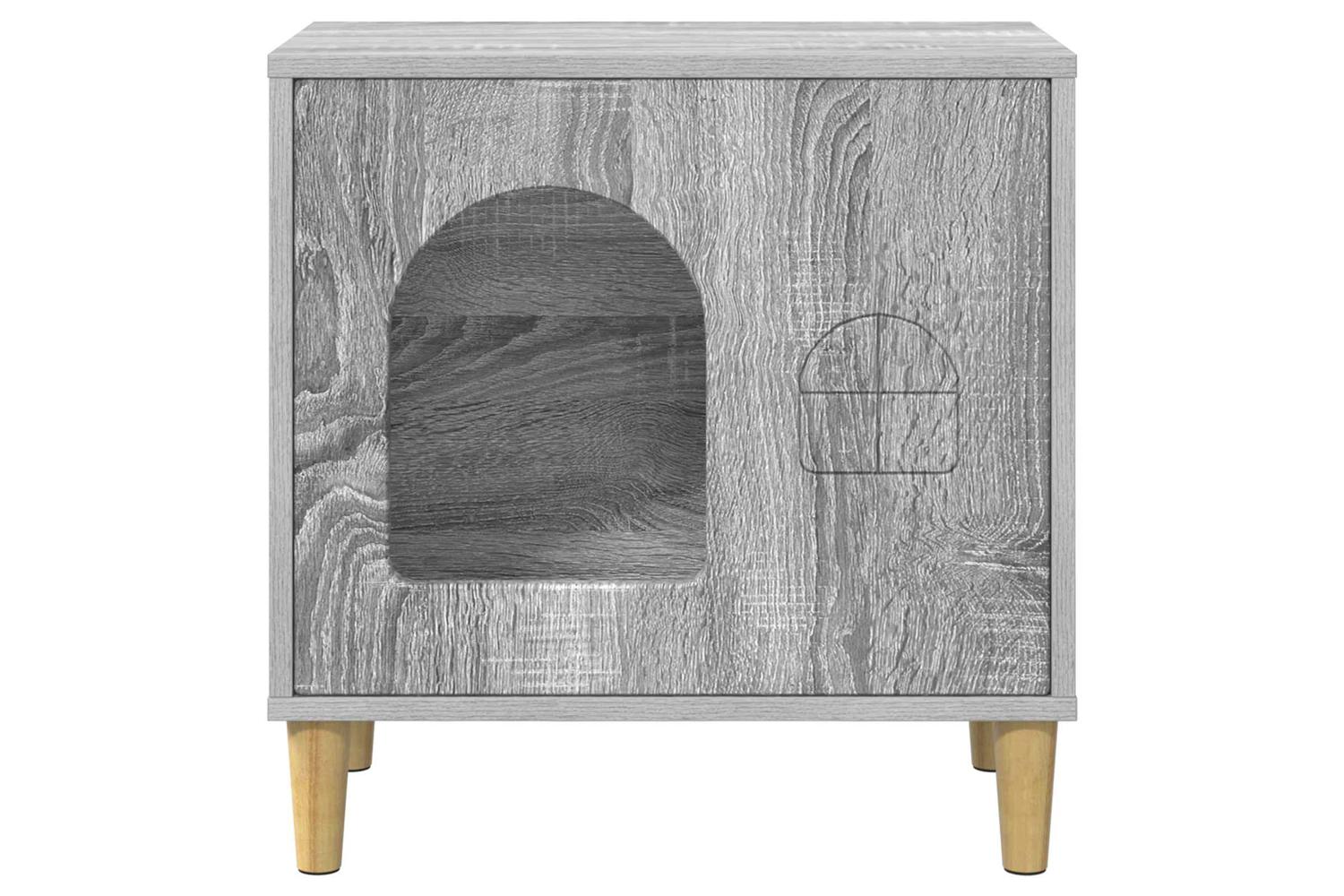 Vidaxl Cat House Grey Sonoma 51 X 30 X 52 Cm Engineered Wood