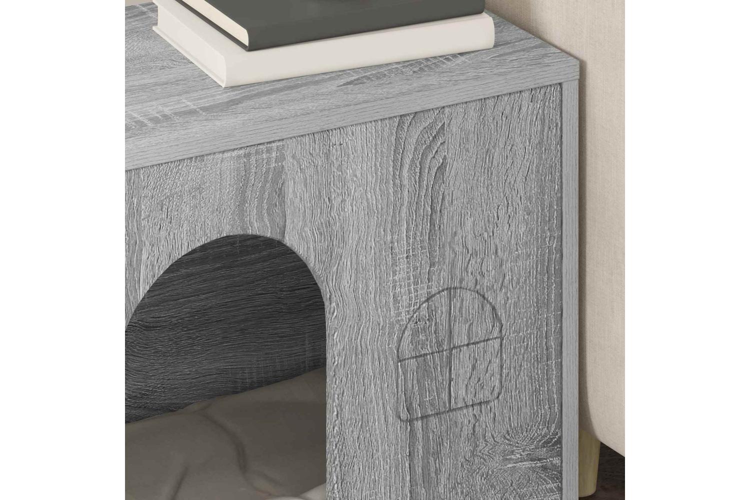 Vidaxl Cat House Grey Sonoma 51 X 30 X 52 Cm Engineered Wood-4