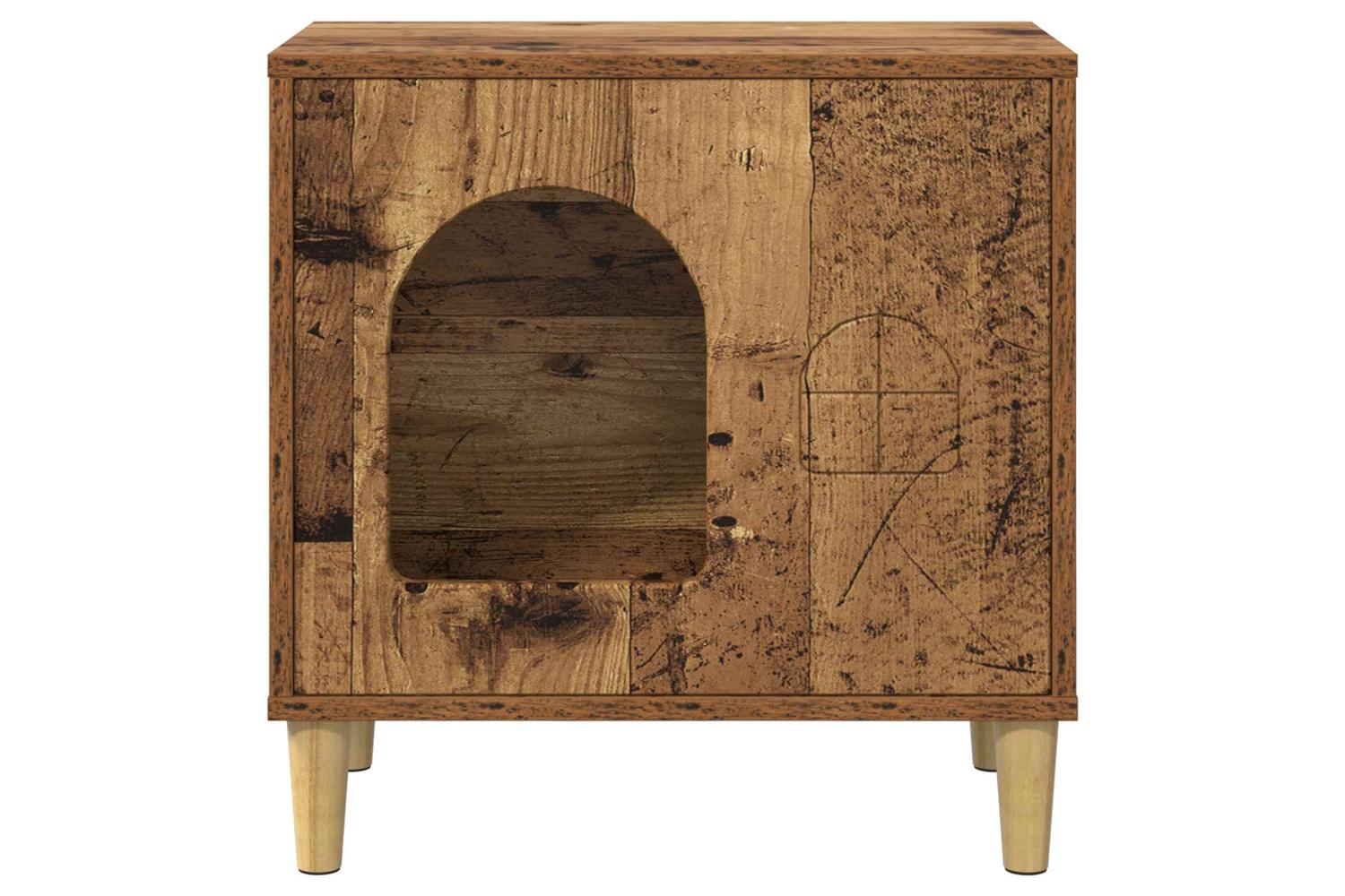 Vidaxl Cat House Old Wood 51 X 30 X 52 Cm Engineered Wood-5