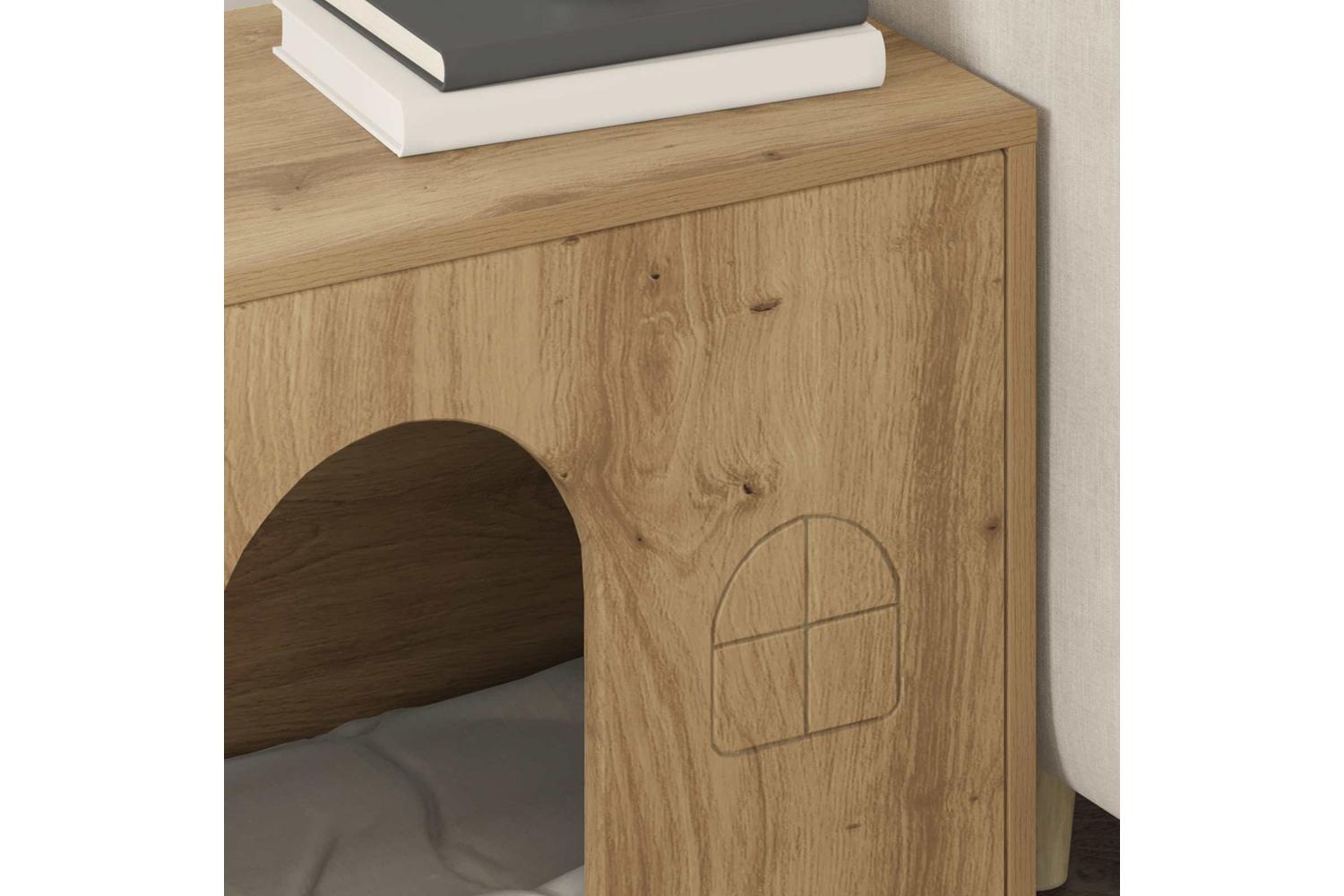 Vidaxl Cat House Artisian Oak 51 X 30 X 52 Cm Engineered Wood-4