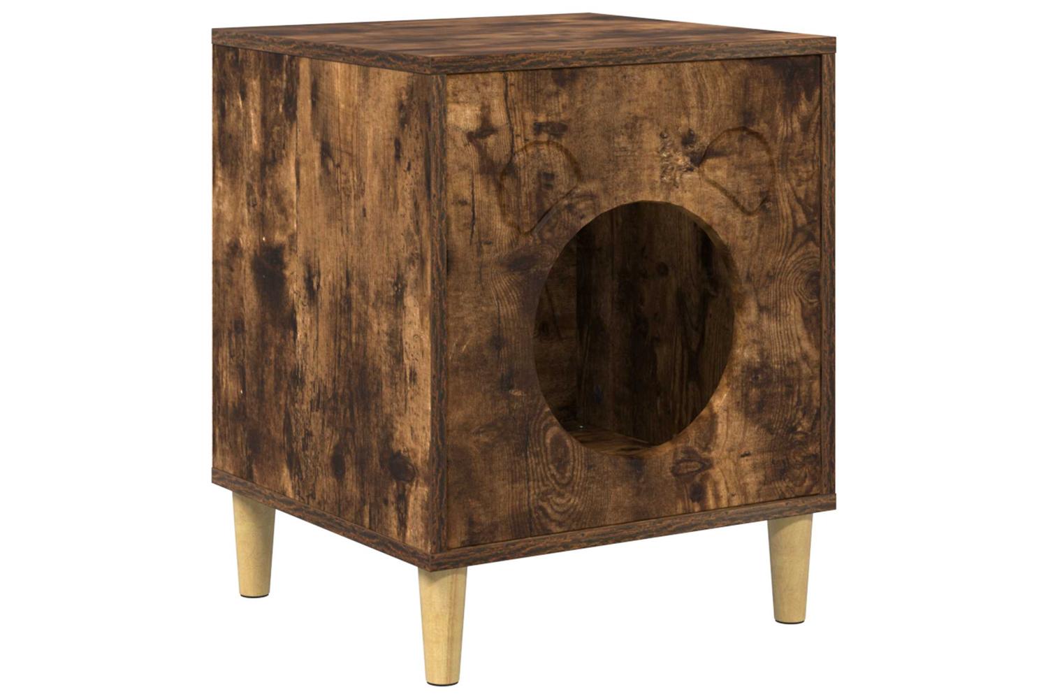 Vidaxl Cat House Smoked Oak 425 X 40 X 525 Cm Engineered Wood