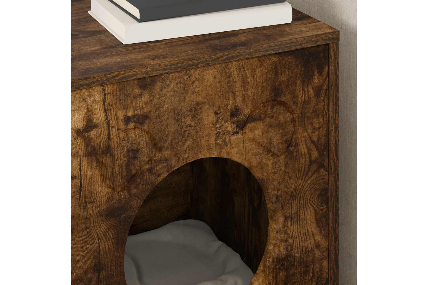 Vidaxl Cat House Smoked Oak 425 X 40 X 525 Cm Engineered Wood-4