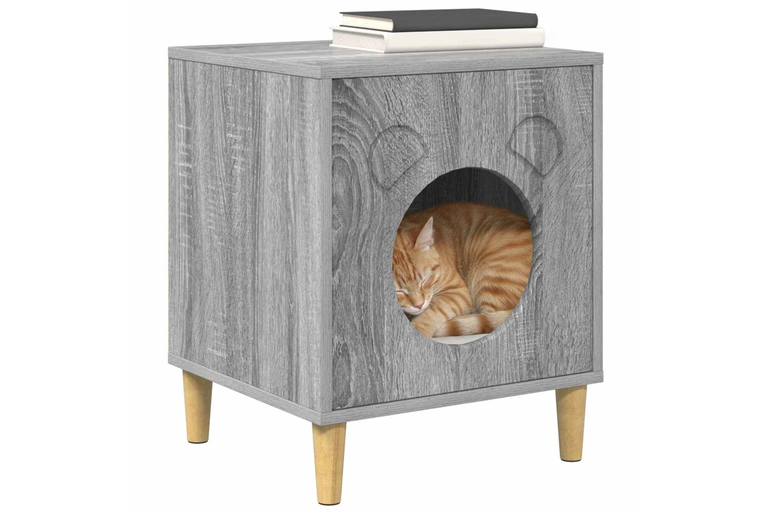 Vidaxl Cat House Grey Sonoma 425 X 40 X 525 Cm Engineered Wood-3
