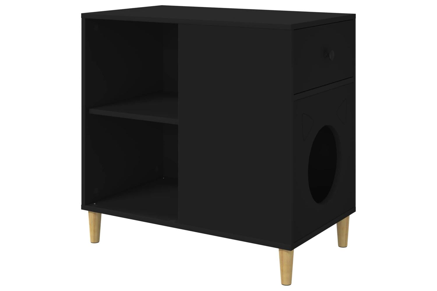 Vidaxl Cat House Black 72 X 425 X 70 Cm Engineered Wood-2
