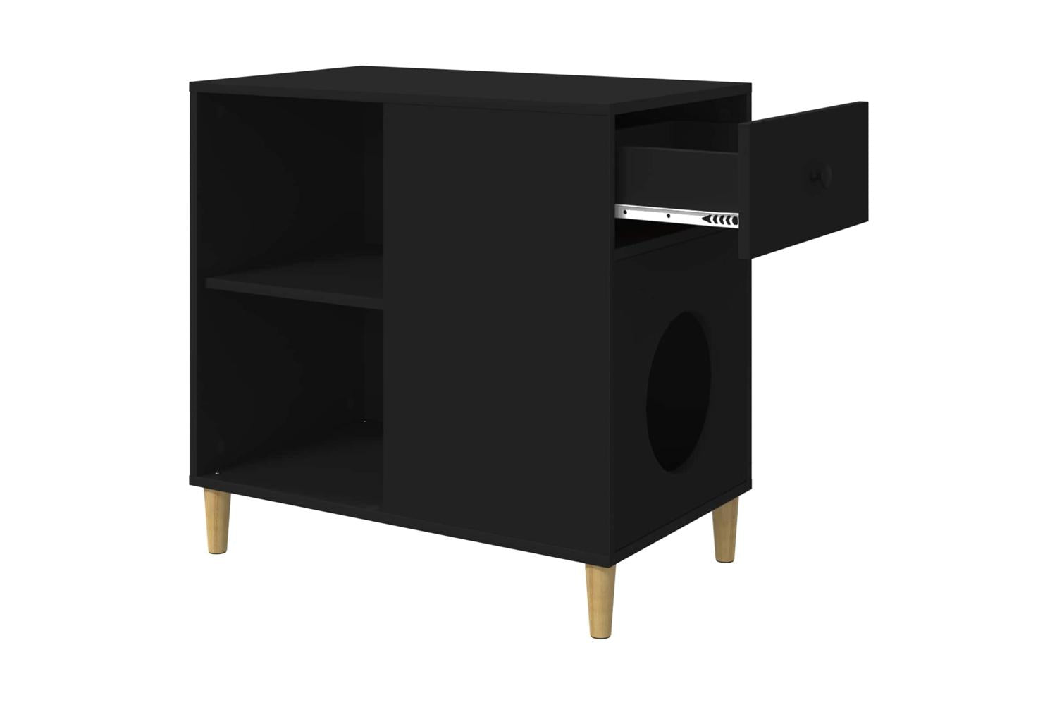 Vidaxl Cat House Black 72 X 425 X 70 Cm Engineered Wood-5
