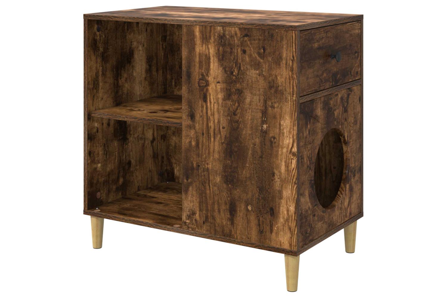 Vidaxl Cat House Smoked Oak 72 X 425 X 70 Cm Engineered Wood-2