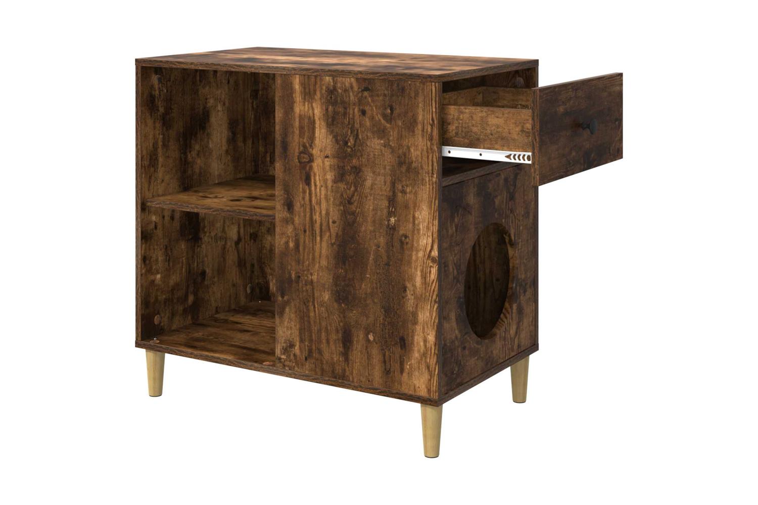 Vidaxl Cat House Smoked Oak 72 X 425 X 70 Cm Engineered Wood-5