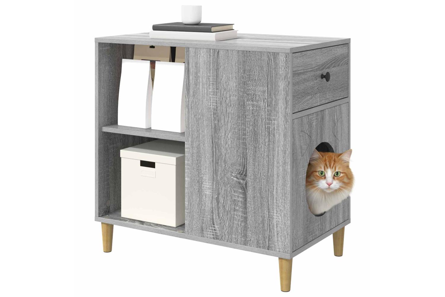 Vidaxl Cat House Grey Sonoma 72 X 425 X 70 Cm Engineered Wood-3