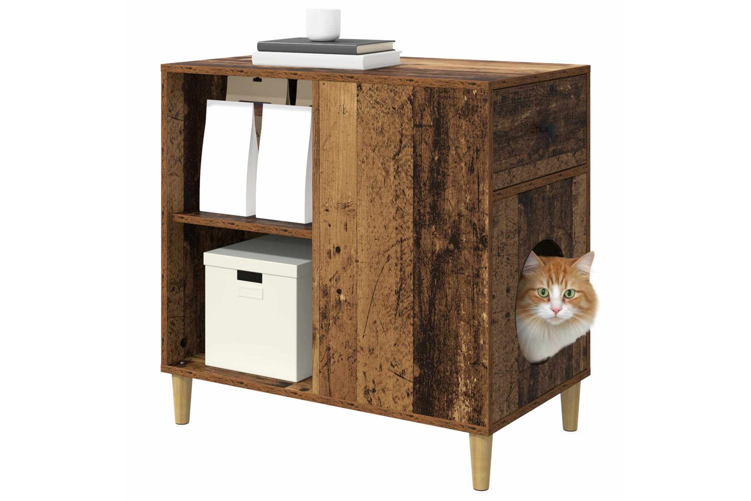 Vidaxl Cat House Old Wood 72 X 425 X 70 Cm Engineered Wood-3