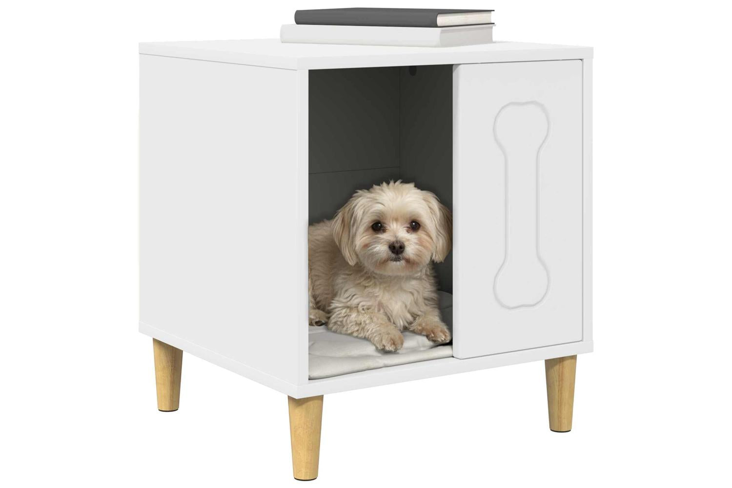 Vidaxl Dog House White 44 X 42 X 49 Cm Engineered Wood-3