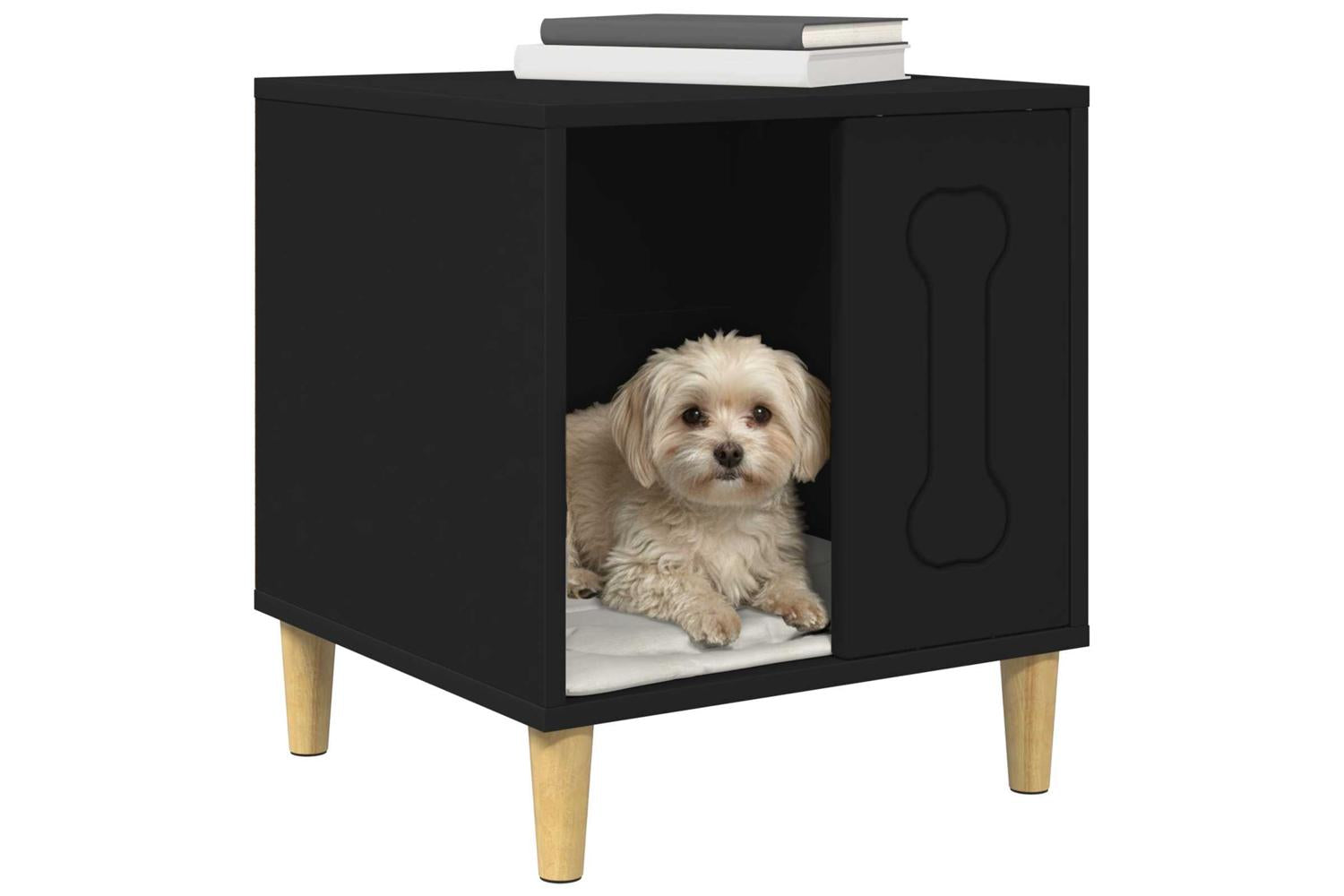 Vidaxl Dog House Black 44 X 42 X 49 Cm Engineered Wood-3