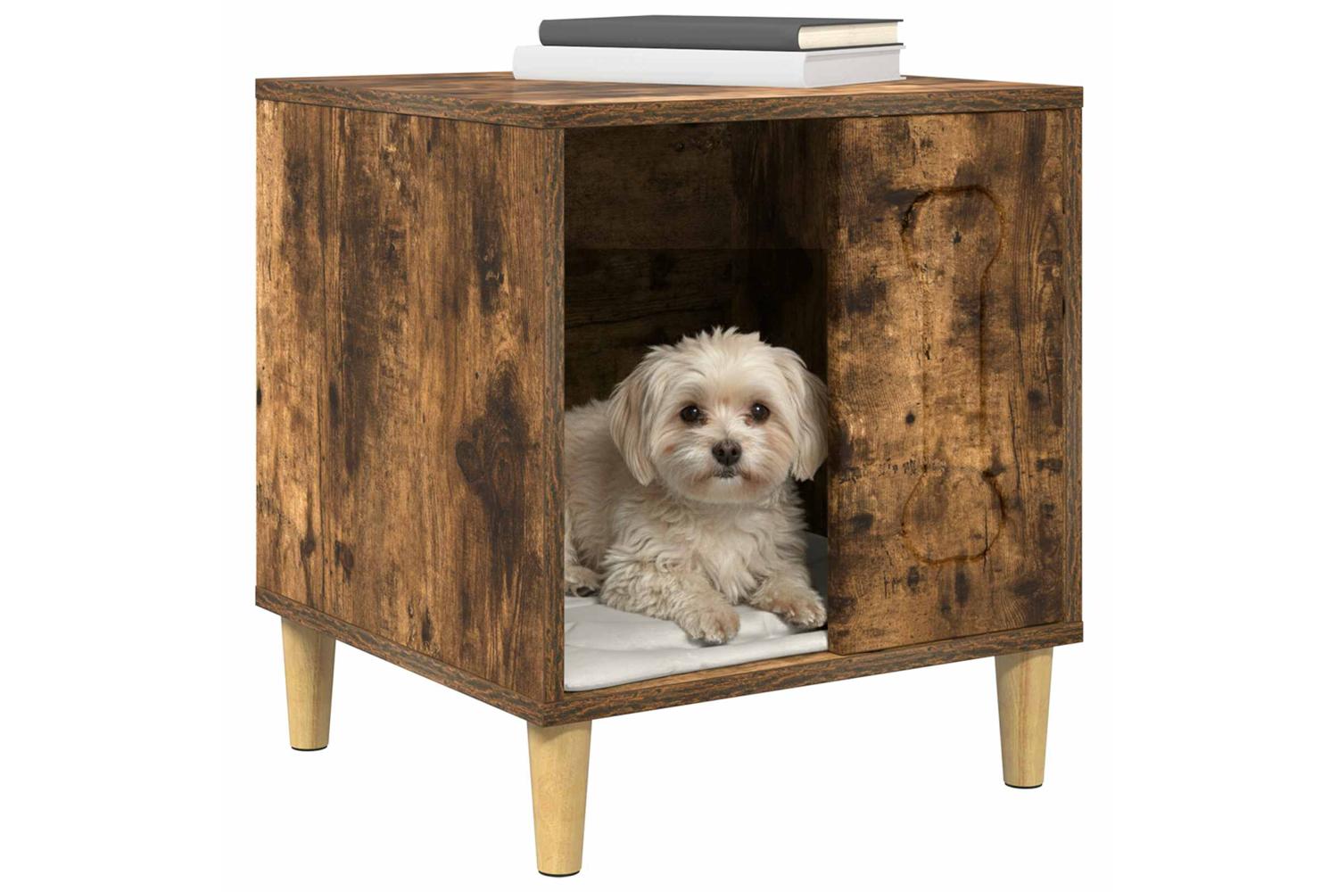 Vidaxl Dog House Smoked Oak 44 X 42 X 49 Cm Engineered Wood-3