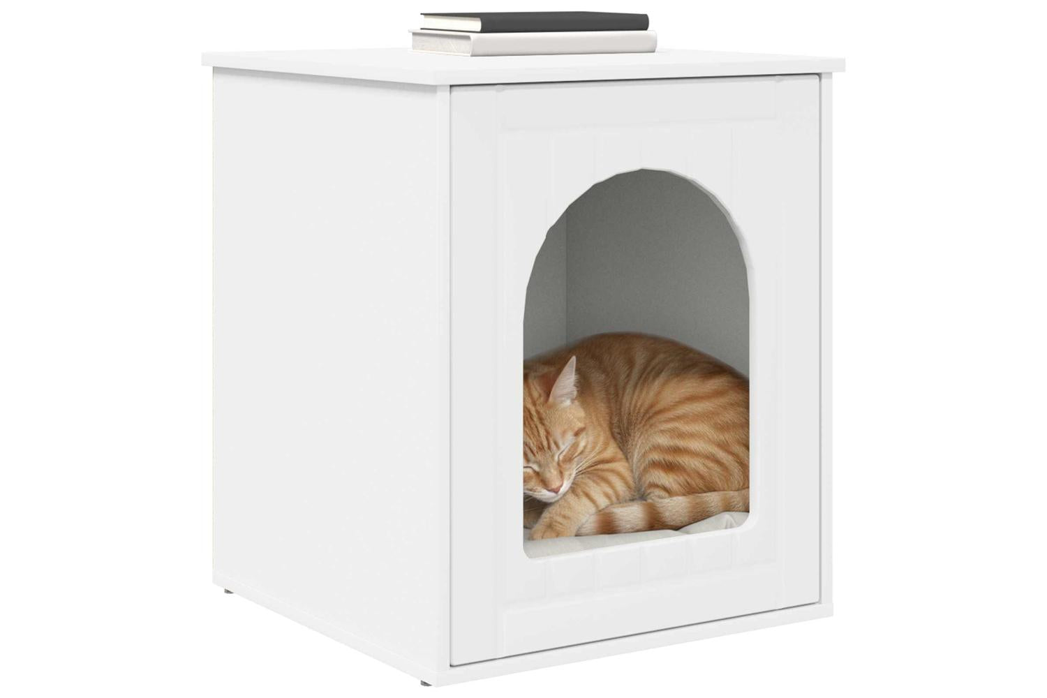 Vidaxl Cat House White 53 X 52 X 60 Cm Engineered Wood-3