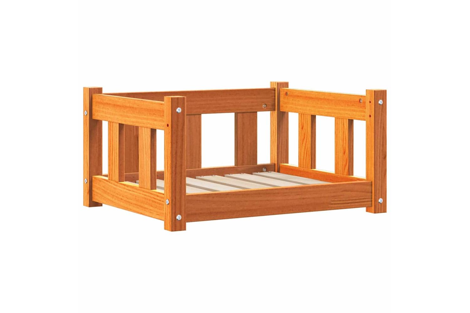 Vidaxl Dog Bed With Storage Wax Brown 55 X 45 X 28 Cm Solid Pine Wood-2