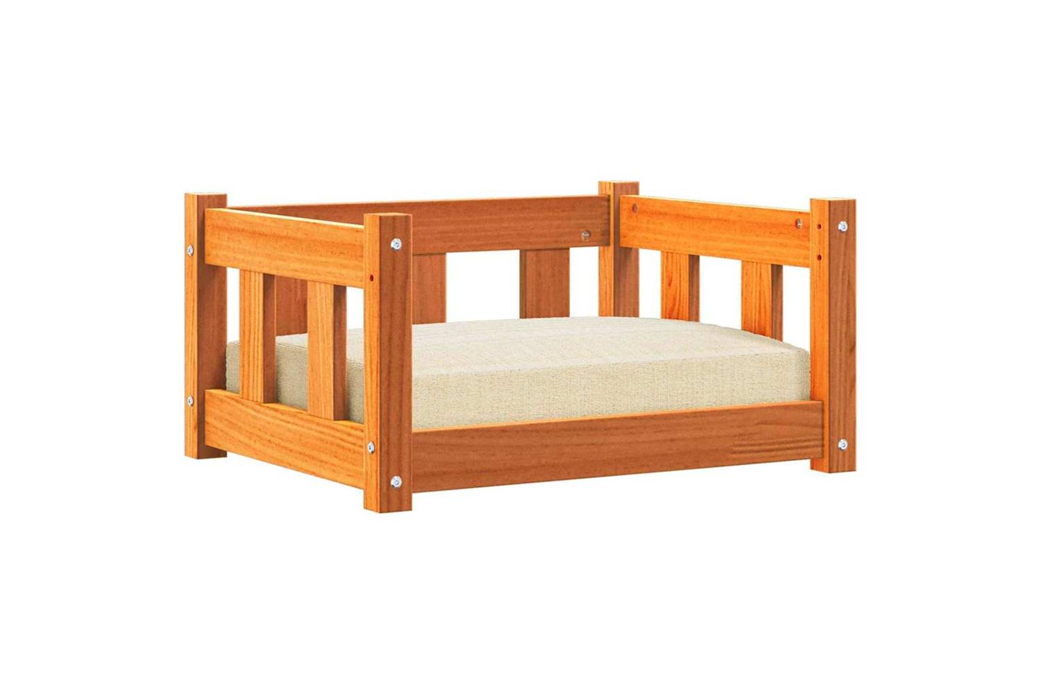 Vidaxl Dog Bed With Storage Wax Brown 55 X 45 X 28 Cm Solid Pine Wood-3