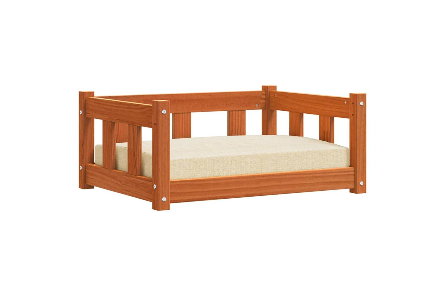 Vidaxl Dog Bed Wax Brown 655 X 505 X 28 Cm Solid Pine Wood-3