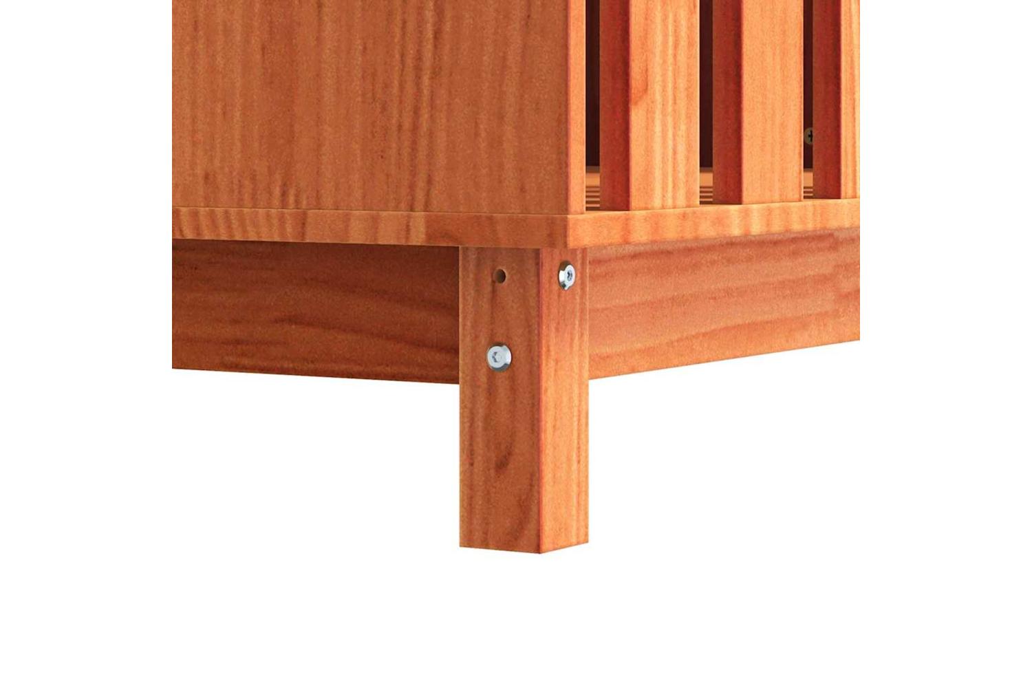 Vidaxl Dog House Wax Brown 90 X 60 X 67 Cm Solid Pine Wood-8