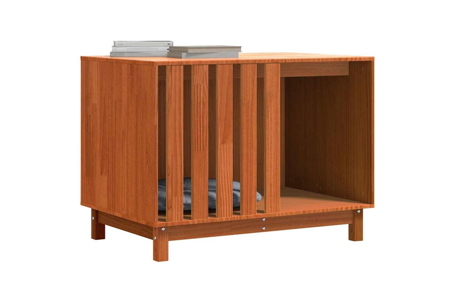 Vidaxl Dog House Wax Brown 100 X 70 X 70 Cm Solid Pine Wood-3