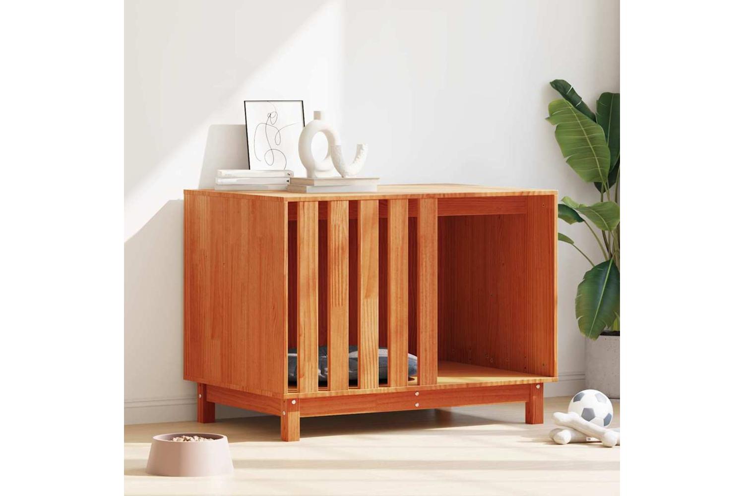 Vidaxl Dog House Wax Brown 100 X 70 X 70 Cm Solid Pine Wood-4