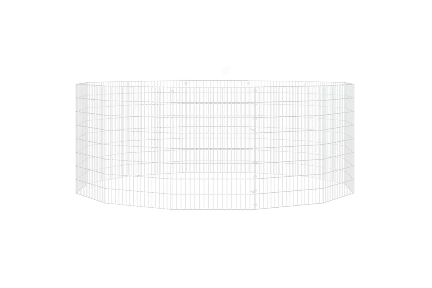 Vidaxl Free Range Animal Enclosure 12-panel 54x80 Cm Galvanised Iron-4