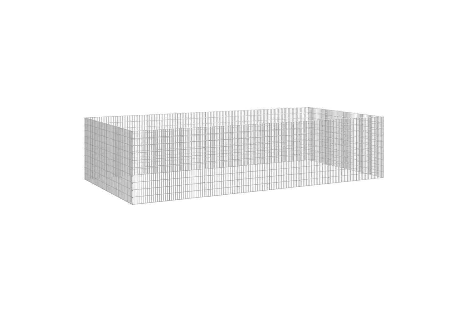 Vidaxl Free Range Animal Enclosure 24-panel 54x100 Cm Galvanised Iron-3