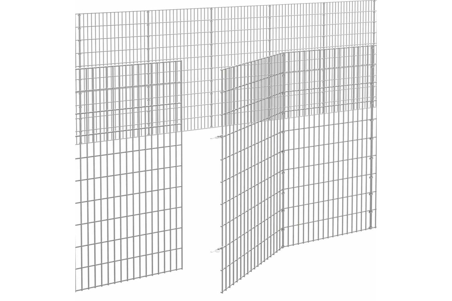 Vidaxl Free Range Animal Enclosure 48-panel 54x100 Cm Galvanised Iron-7