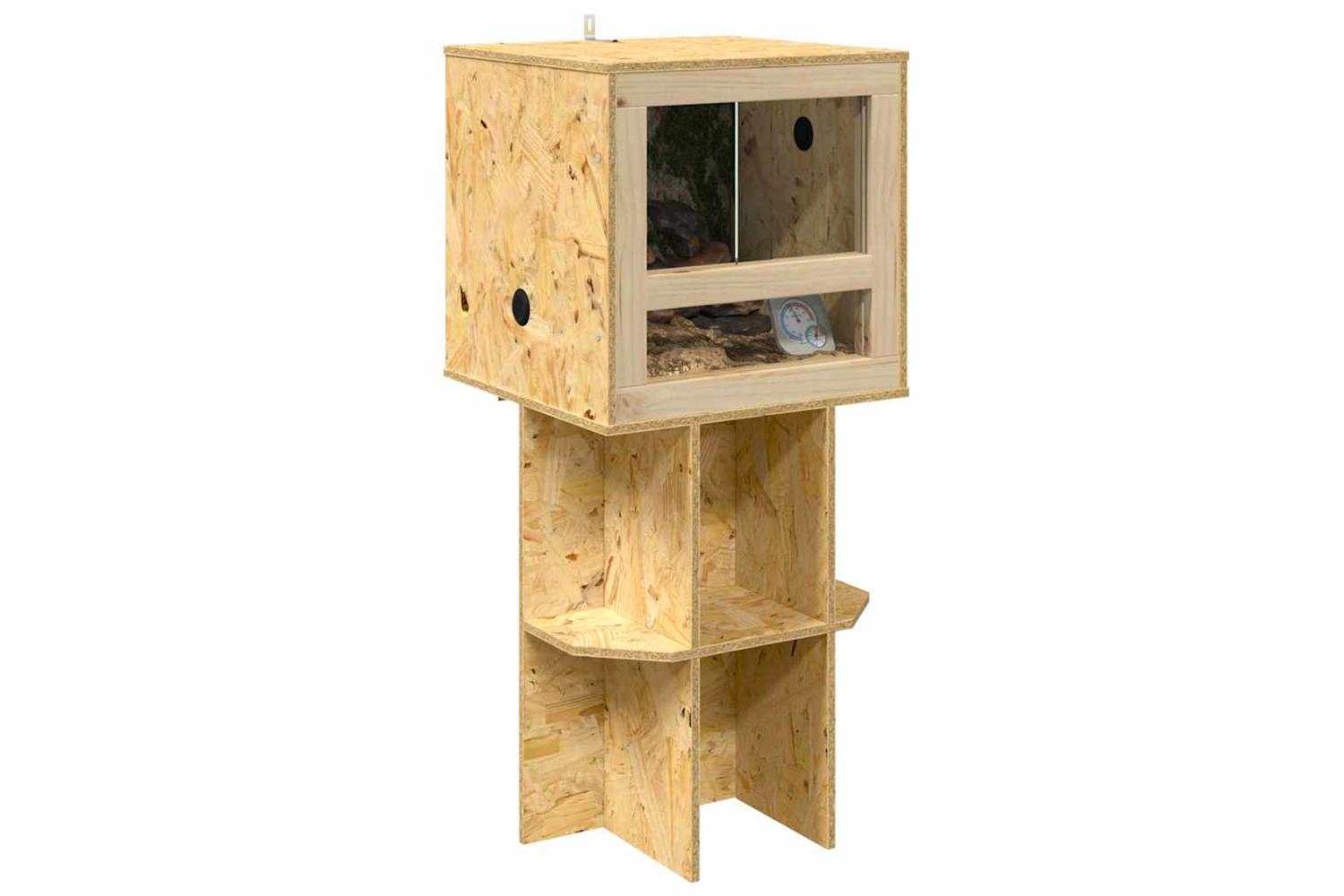 Vidaxl Terrarium Base With Shelf Brown 40 X 40 X 50 Cm Osb-3