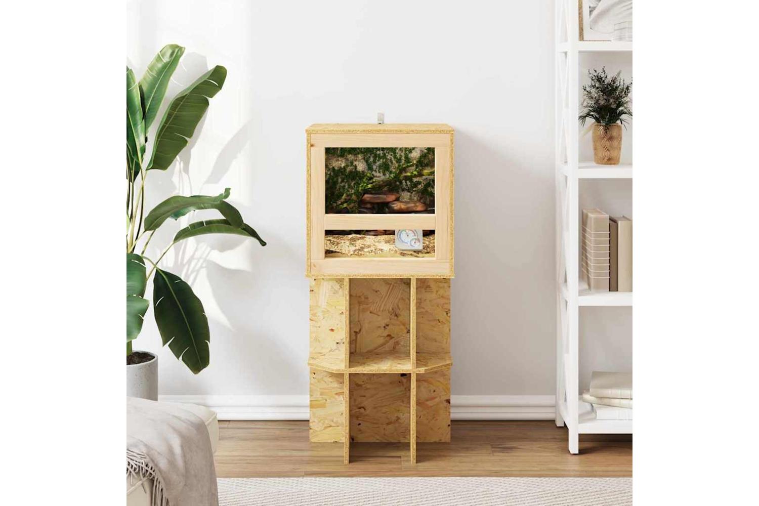 Vidaxl Terrarium Base With Shelf Brown 40 X 40 X 50 Cm Osb-4