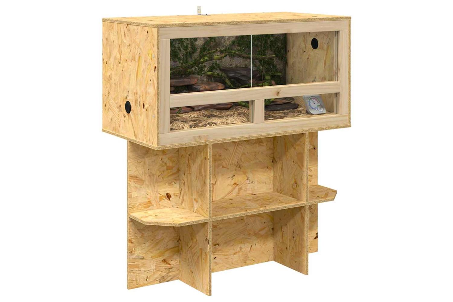 Vidaxl Terrarium Base With Shelf Brown 80 X 40 X 50 Cm Osb-3