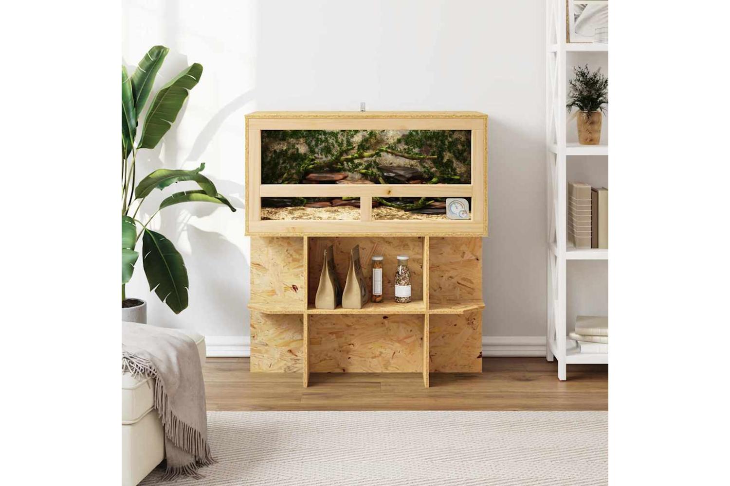 Vidaxl Terrarium Base With Shelf Brown 80 X 40 X 50 Cm Osb-4