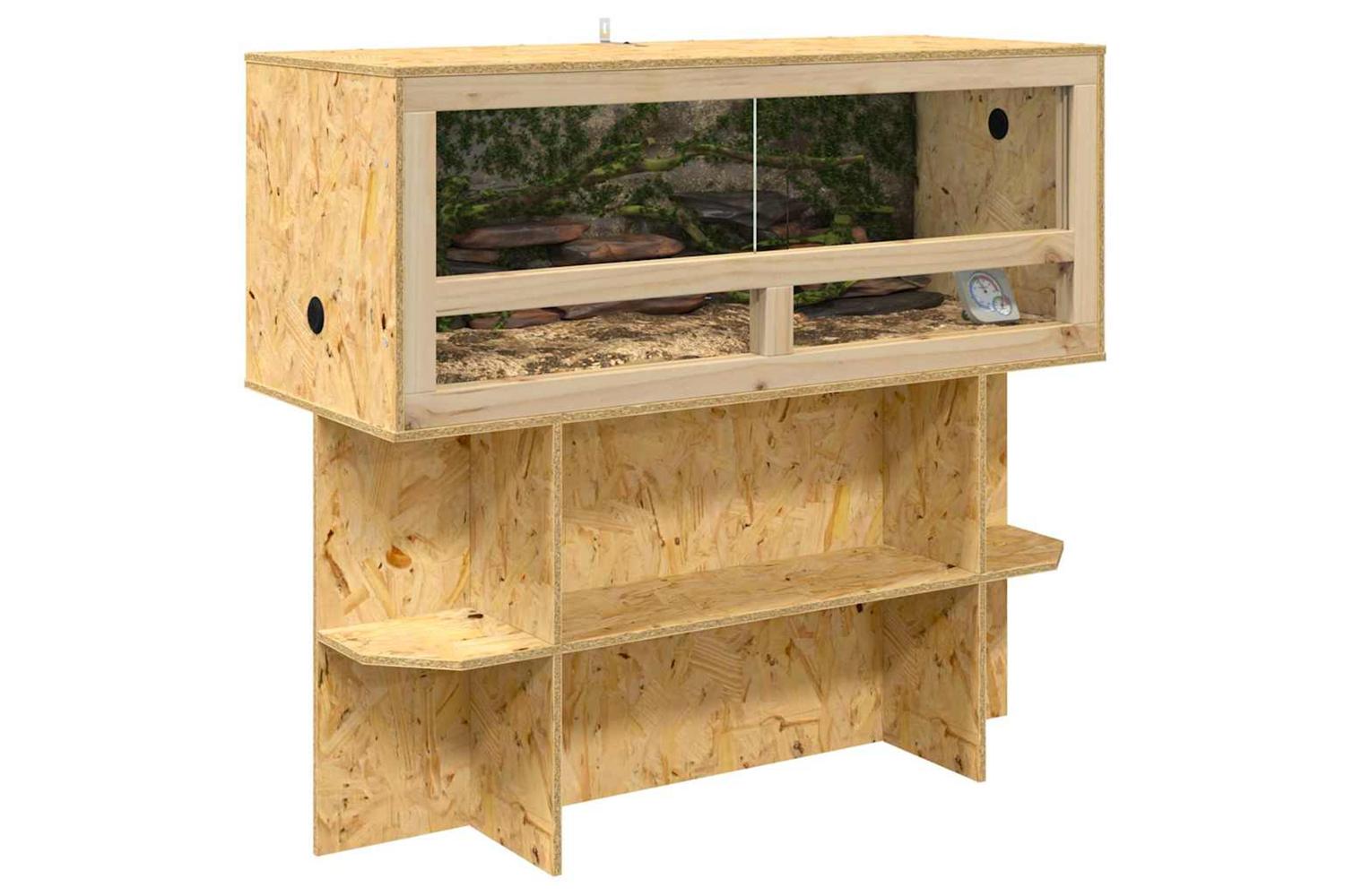 Vidaxl Terrarium Base With Shelf Brown 100 X 40 X 50 Cm Osb-3
